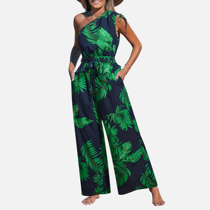 Acethetiq’s | Women’s One-Shoulder Jumpsuit – Riviera Summer Elegance