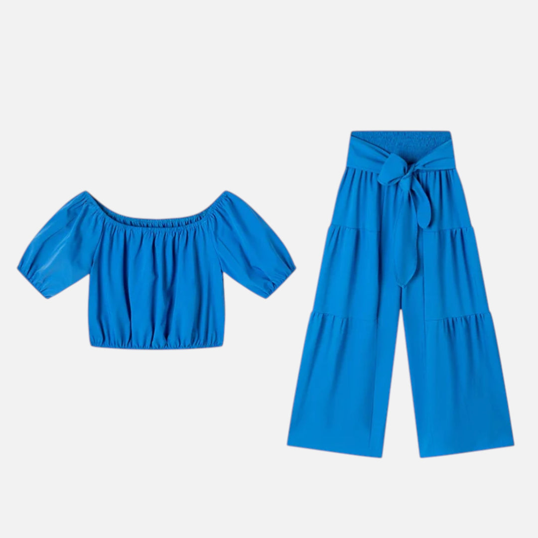 Acethetiq's | Women’s Puff Sleeve Lace-Up Co-Ord Set