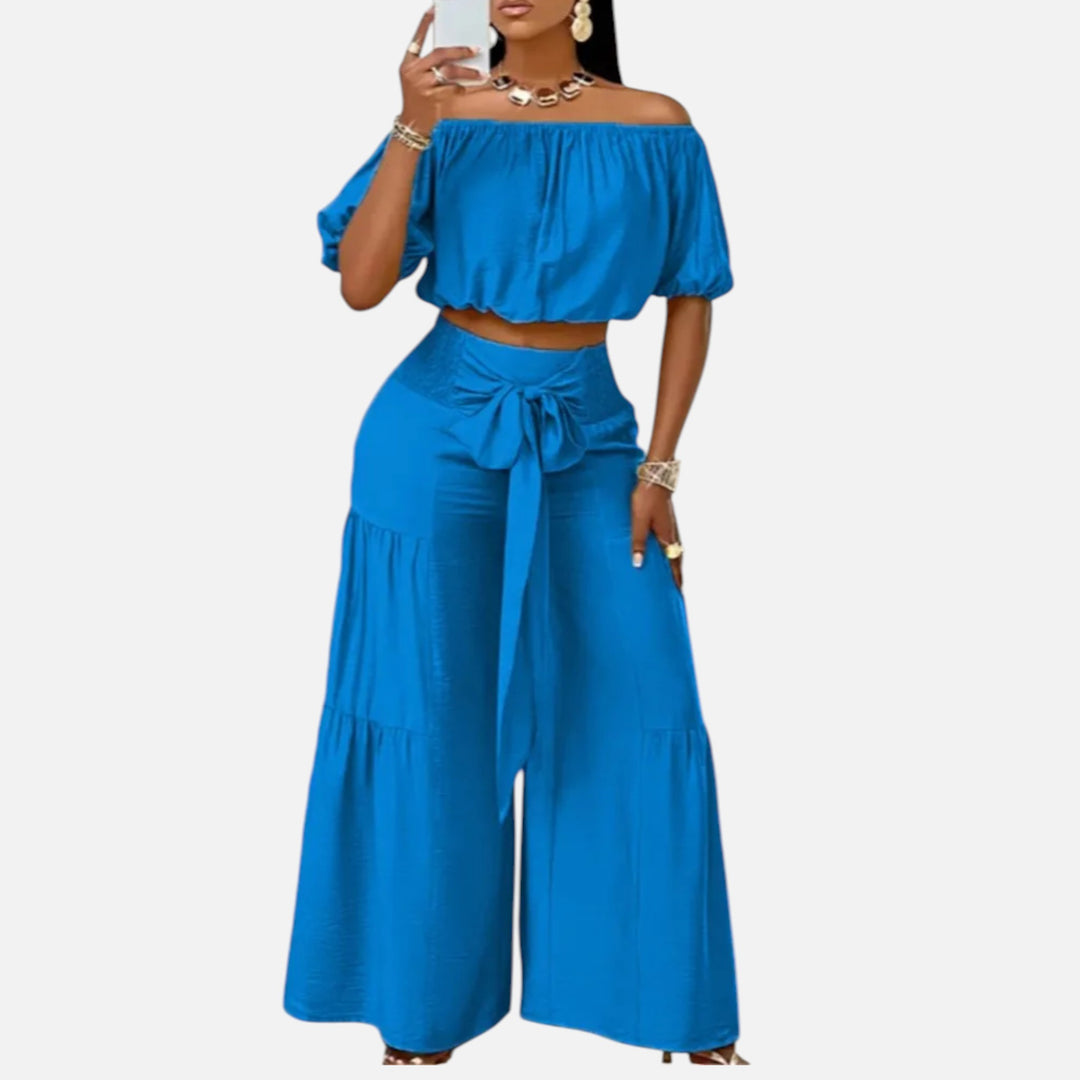 Acethetiq's | Women’s Puff Sleeve Lace-Up Co-Ord Set
