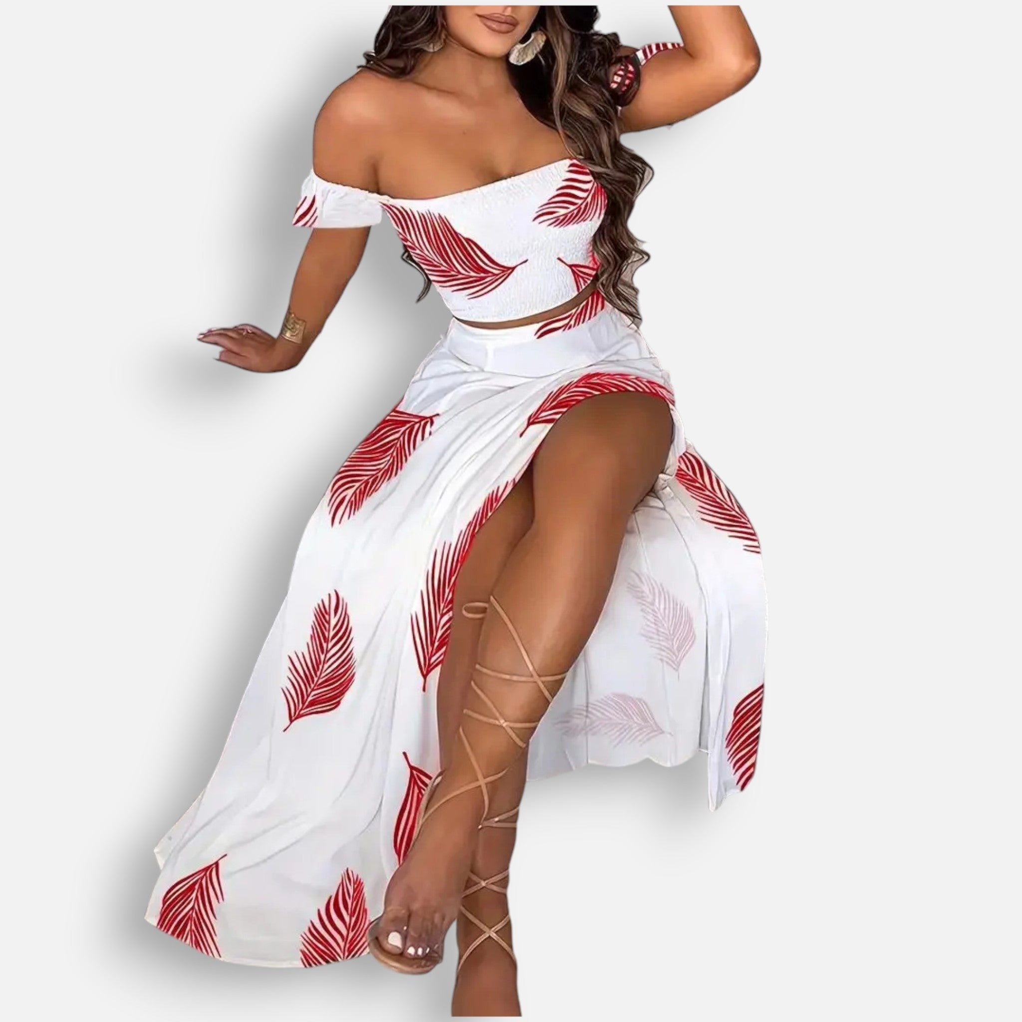 Acethetiq’s | Women’s Two-Piece Slit Skirt Set – Effortless Boho Grace