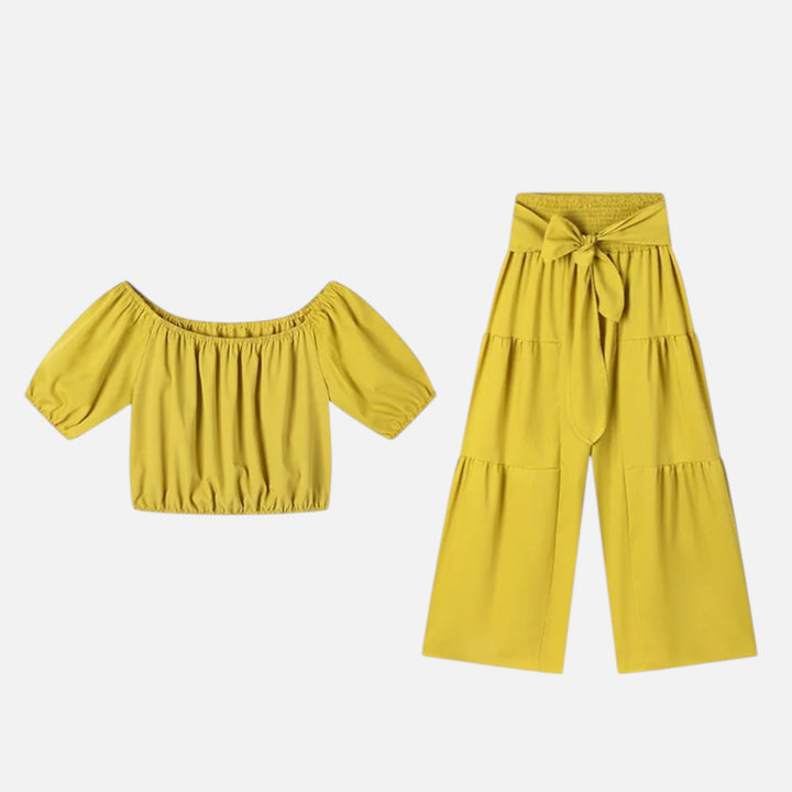 Acethetiq's | Women’s Puff Sleeve Lace-Up Co-Ord Set