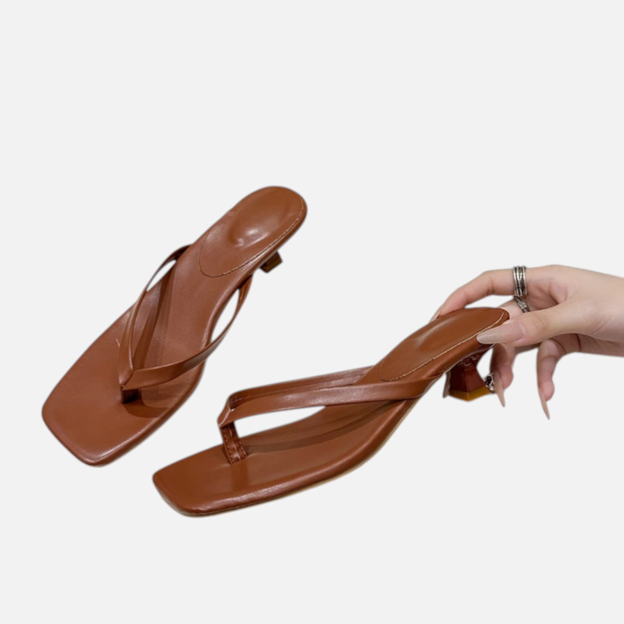 Acethetiq's | Women’s Comfort Clip-Toe Low-Heel Sandals
