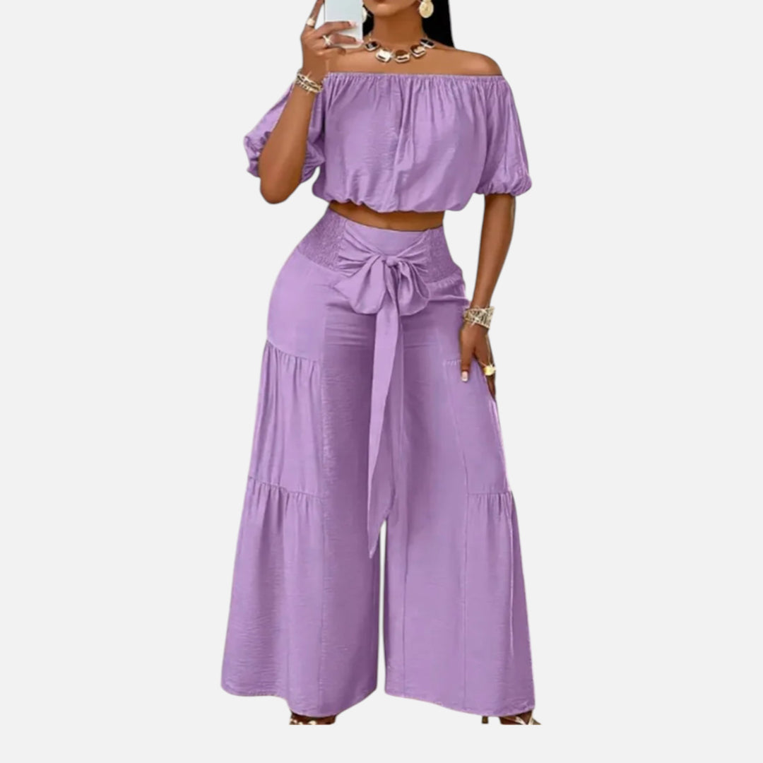 Acethetiq's | Women’s Puff Sleeve Lace-Up Co-Ord Set