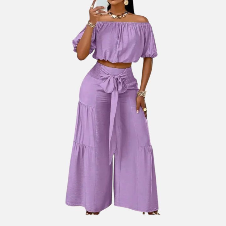 Acethetiq's | Women’s Puff Sleeve Lace-Up Co-Ord Set