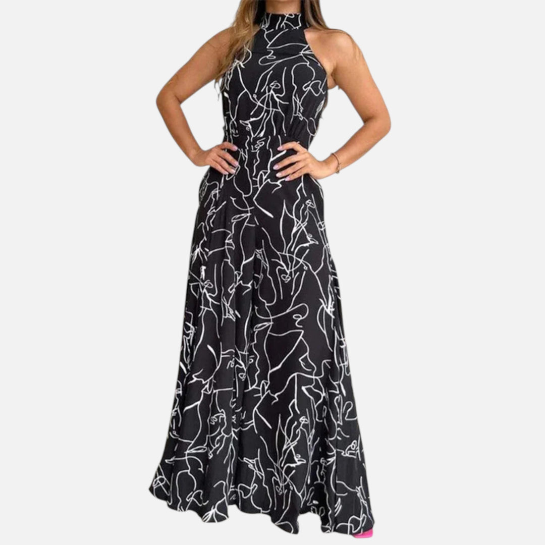 Acethetiq’s | Women’s Printed Wide-Leg Jumpsuit – Effortless Grace