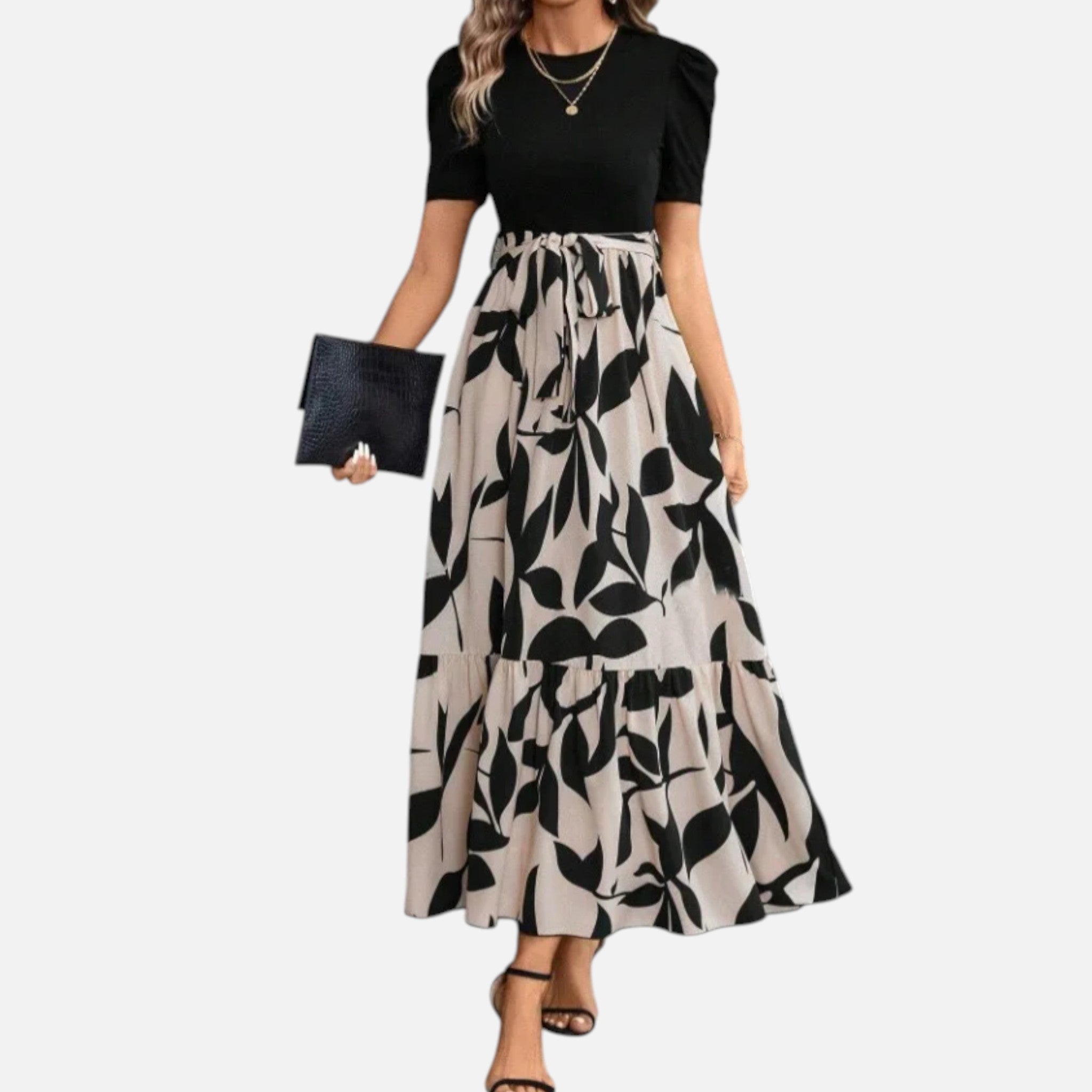 Acethetiq's | Women’s Floral Print Midi Dress – Effortless Elegance